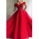 Gorgeous Ball Gown Off-the-Shoulder Applique Flowers Evening Dresses