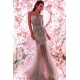 Beautiful Sleeveless Silver Beading Crystals Evening Dresses Wholesale Tulle Fit and Flare Prom Dresses