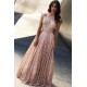 Rose Gold Sequins Evening Dresses |Off-the-Shoulder Chic Bling-bling Prom Party Gowns