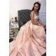 Gorgeous Pink Applique Straps Prom Dresses Ruffle Sleeveless Chic Evening Dresses