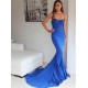 Mermaid Sleeveless Evening Gowns Sweetheart Court Train Formal Dress