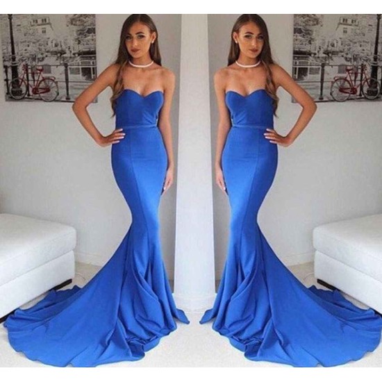 Mermaid Sleeveless Evening Gowns Sweetheart Court Train Formal Dress