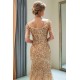 MELISSA Mermaid Off-the-shoulder V-neck Floor Length Sequins Evening Dresses