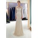 MARLENE Mermaid Sequined Pattern Long Sleevess Evening Dresses