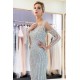 MARLENE Mermaid Sequined Pattern Long Sleevess Evening Dresses