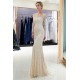 MARLENE Mermaid Sequined Pattern Long Sleevess Evening Dresses