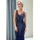 MATHILDA Mermaid Sleeveless V-neck Sequins Pattern Long Evening Gowns
