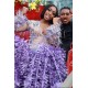 Long Sleeves Mermaid Evening Gowns Floral Pattern Sweep Train