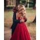 Red Halter Glitter A-lin Evening Gown Charming Sleeveless Floor Length Party Dress