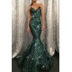 Charming Sweetheart Dark Green Sequins Mermaid Prom Evening Gown