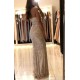 Spaghetti Strap Sparkle Sequin Column Long evening dress