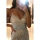 Spaghetti Strap Sparkle Sequin Column Long evening dress