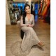 Illusion neck Sparkle V-neck Sequined Floor-length Evening Dress