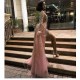 Women's High Collar Chic Long Sleeves Sequins Maxi Evening Party Dress