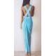 Light Blue Prom Dresses V-neck Ruffles Sleeveless Chic Side Slit Sloor Length Beach Evening Gowns