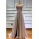 Glamorous V-neck Spaghetti-Straps Tulle Prom Dress Beadings Long Evening Gowns