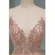 Glamorous Sequins V-Neck Long Evening Prom Dress Floor Length