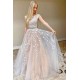 Beautiful Cap Sleeve Lace Prom Dress Long Tulle Evening Party Gowns