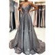 Stunning Spaghetti-Straps V-Neck Long Evening Prom Dress Online