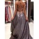 Stunning Spaghetti-Straps V-Neck Long Evening Prom Dress Online