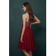 Burgundy Sweetheart Sparkle Beaded Chiffon Homecoming Dress