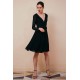Deep V-neck Long sleeves Bowtie Little Black Dress
