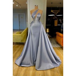 Chic Halter Beadings Long Evening Dress With Detachable Skirt