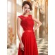Eleagnt Evening Dresses Soft Pink Lace Applique Evening Dresses Chiffon Sleeveless Sash Floor Length Formal Gowns