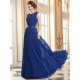 Eleagnt Evening Dresses Soft Pink Lace Applique Evening Dresses Chiffon Sleeveless Sash Floor Length Formal Gowns