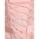 Eleagnt Evening Dresses Soft Pink Lace Applique Evening Dresses Chiffon Sleeveless Sash Floor Length Formal Gowns