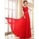 Eleagnt Evening Dresses Soft Pink Lace Applique Evening Dresses Chiffon Sleeveless Sash Floor Length Formal Gowns