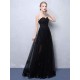 Charming Black Evening Dresses Strapless Long Party Dress Lace Applique Sweetheart Illusion Formal Evening Dress