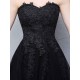 Charming Black Evening Dresses Strapless Long Party Dress Lace Applique Sweetheart Illusion Formal Evening Dress