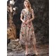 Gorgeous Evening Dress A-Line Jewel Neck Lace Tea-Length Social Pageant Dresses