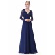Gorgeous V Neck Evening Dress Illusion Lace Sleeve Mother Of The Bride Dress