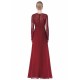 Gorgeous V Neck Evening Dress Illusion Lace Sleeve Mother Of The Bride Dress