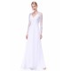 Gorgeous V Neck Evening Dress Illusion Lace Sleeve Mother Of The Bride Dress