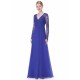 Gorgeous V Neck Evening Dress Illusion Lace Sleeve Mother Of The Bride Dress