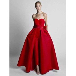 Gorgeous Evening Jumpsuit Ball Gown Sweetheart Neck Ankle Length Sleeveless Zipper Sash Satin Fabric Social Party Jumpsuit