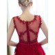 Glamorous Long Evening Dresses Lace Cameo Pink Party Dress A Line Applique Tulle Maxi Formal Dress
