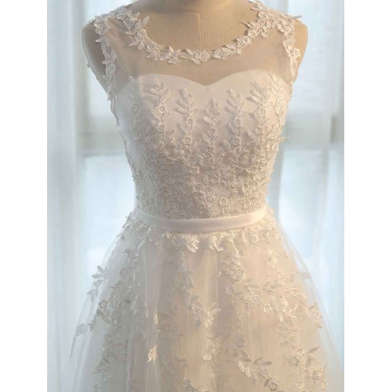 Glamorous Long Evening Dresses Lace Cameo Pink Party Dress A Line Applique Tulle Maxi Formal Dress