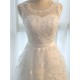 Glamorous Long Evening Dresses Lace Cameo Pink Party Dress A Line Applique Tulle Maxi Formal Dress
