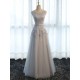 Glamorous Long Evening Dresses Lace Cameo Pink Party Dress A Line Applique Tulle Maxi Formal Dress