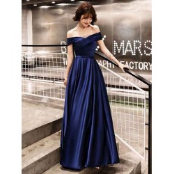 Glamorous Evening Dresses Off The Shoulder evening dress Long Satin Maxi Dresses