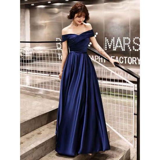 Glamorous Evening Dresses Off The Shoulder evening dress Long Satin Maxi Dresses