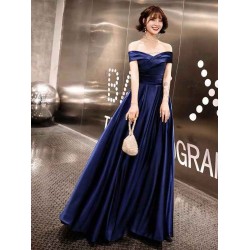 Glamorous Evening Dresses Off The Shoulder evening dress Long Satin Maxi Dresses