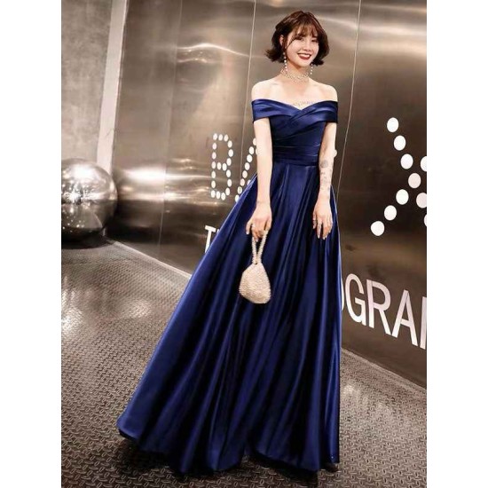 Glamorous Evening Dresses Off The Shoulder evening dress Long Satin Maxi Dresses