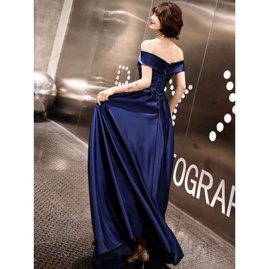 Glamorous Evening Dresses Off The Shoulder evening dress Long Satin Maxi Dresses