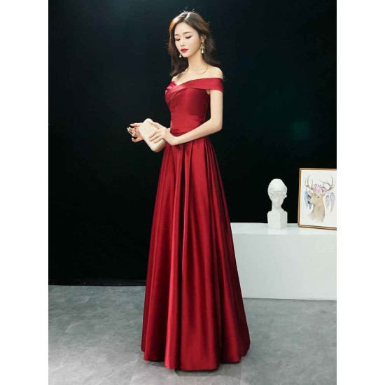 Glamorous Evening Dresses Off The Shoulder evening dress Long Satin Maxi Dresses