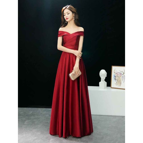 Glamorous Evening Dresses Off The Shoulder evening dress Long Satin Maxi Dresses